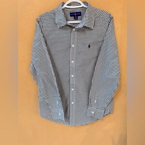 Ralph Lauren big boy/Teen Black Checkered button down. Gently worn, like new!